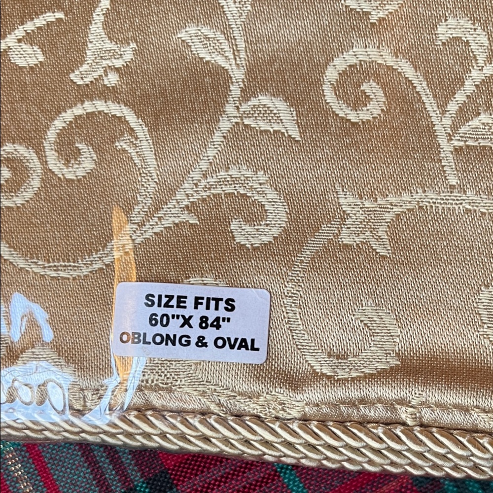 Lenox Opal Innocence Gold Tablecloth 60”x84”.